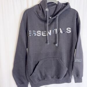 Fear of God Essentials Hoodie Stretch Limo Black - No Size Tag - 22” Pit 2 Pit